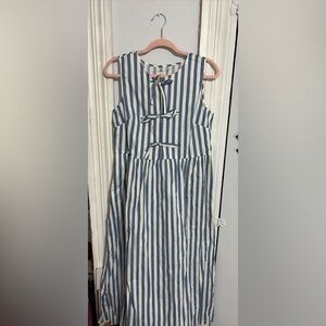 Blue and White Striped womens Dress